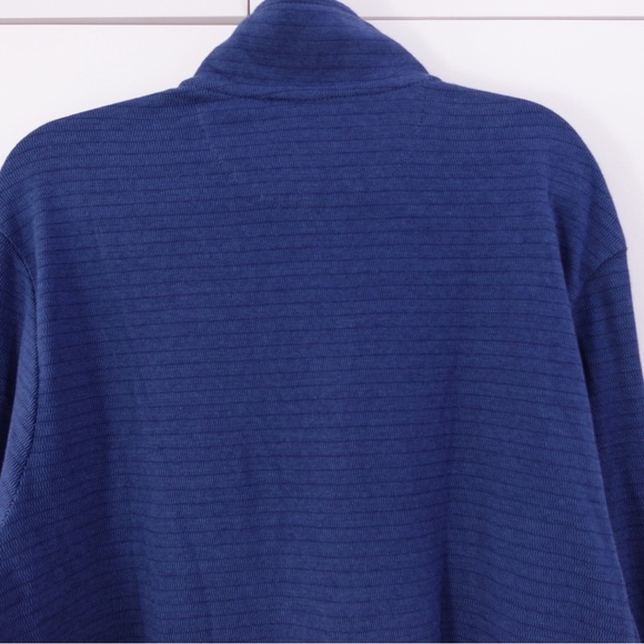 NWT Chaps Long Sleeve Quarter Zip Rice Knit Jacket Sweater Sz Large Newport Navy - Picture 10 of 16